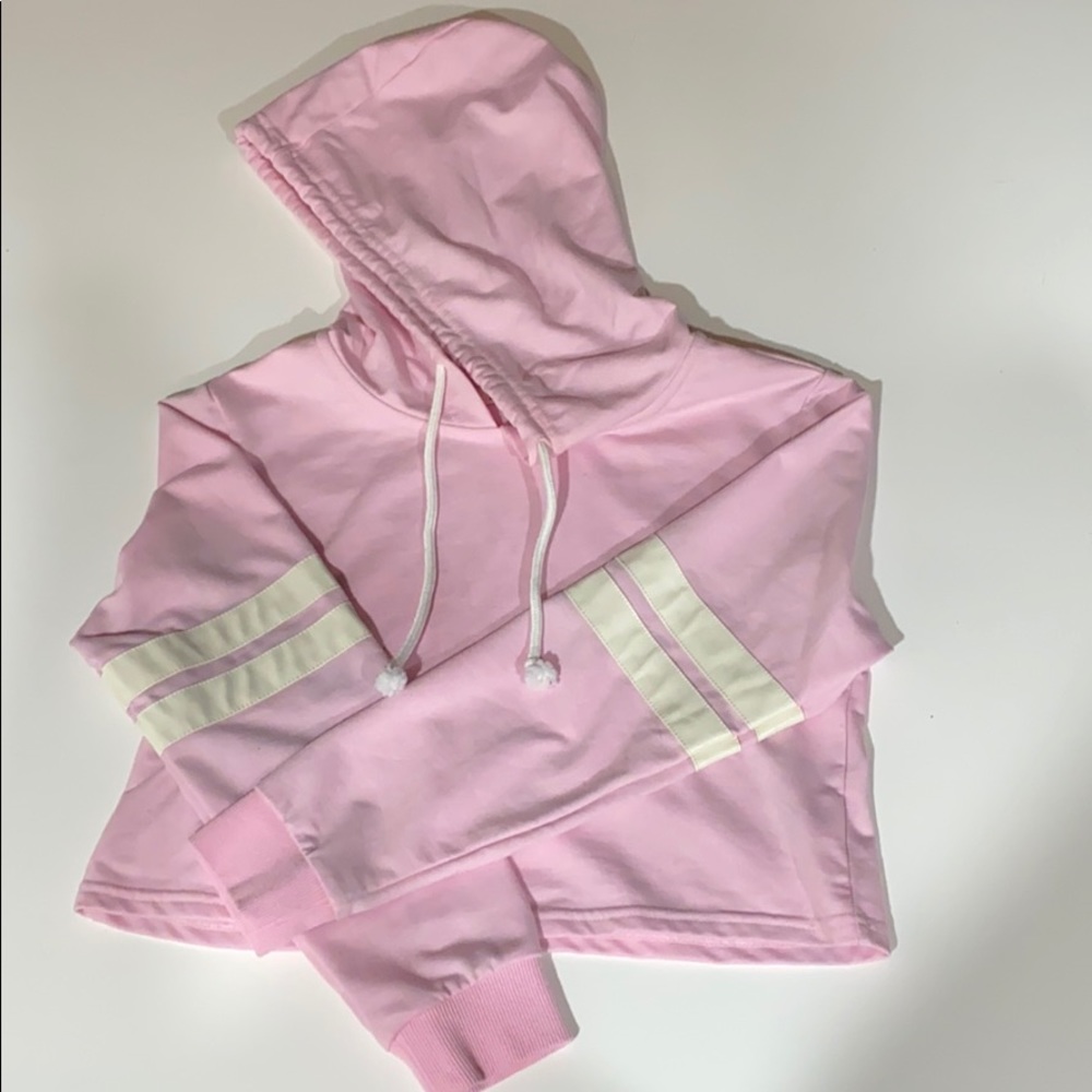 Pink crop hoodie